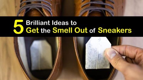 Stinky Sneakers, Smelly Sneakers, Shoe Odor Remover, Stinky Shoes, Smelly Shoes, Deodorize Shoes, Black Tea Bags, Diy Sneakers, Bad Odor