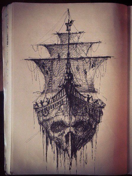 Pirate Ship Tattoo, Pirate Tattoo, Nautical Tattoo, Geniale Tattoos, Ship Tattoo, Ship Drawing, Celtic Tattoos, Tattoo Life, Back Tattoos