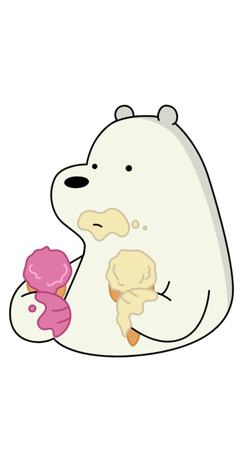 This cute We Bare Bears character also adores ice-cream, it's sweet and ice cold, just as he likes it. Show your love to We Bare Bears cartoons with the Ice Bear with Ice Cream Sticker.. Cute We Bare Bears, Cat Christmas Outfit, We Bare Bears Ice Bear, Bare Bears Ice Bear, Ice Drawing, Ice Cream Cartoon, Ice Cream Sticker, Ice Bear We Bare Bears, Bear Gif