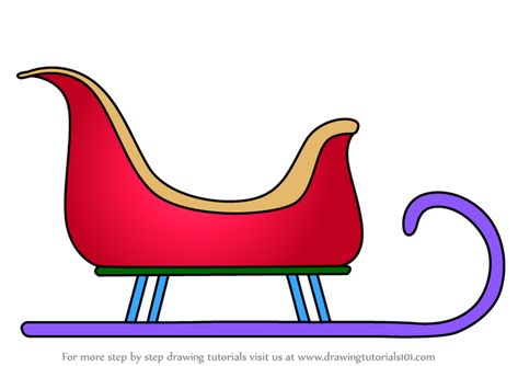 How to Draw Santa Sleigh How To Draw Santa's Sleigh, Santas Sleigh Drawing Easy, Christmas Outline Drawings, Santa Sleigh Drawing, Sled Drawing, Slay Drawing, Sleigh Drawing, Draw Santa, How To Draw Santa