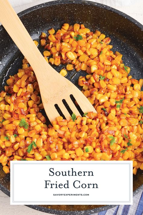 Fried Corn is a simple southern recipe caramelizing corn and onions for a sweet side dish perfect for any meal. Ready in just minutes! Fried Sweet Corn, Southern Fried Corn, Sweet Corn Recipes, Basketball Baby Shower, Southern Recipe, Basketball Baby, Fried Corn, Corn Recipes, Sweet Corn