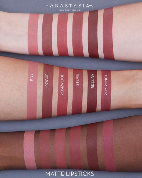 110.5k Likes, 1,502 Comments - Anastasia Beverly Hills (@anastasiabeverlyhills) on Instagram: “A few swatches of our Matte Lipsticks launching 7/25 Which is your favorite ? #abh” Anastasia Liquid Lipstick Swatches, Liquid Lipstick Swatches, Anastasia Liquid Lipstick, Matte Lipsticks, Pinterest Makeup, Best Lipsticks, Cream Lipstick, Lipstick Swatches, Makeup Swatches