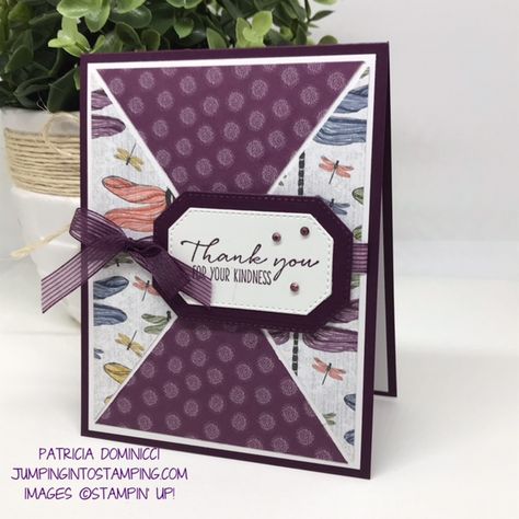 Chevron Cards Pattern, Triangle Cards Template, Stampin Up Triangle Dies Cards, Diagonal Split Cards, The Right Triangle Stampin Up Cards, Triangle Cards Design, Stampin Up Stitched Triangle Dies Cards, Quadrilateral Cards, Angled Cards