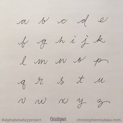 75 Likes, 3 Comments - Christopher Rouleau (@chris_rouleau) on Instagram: “Alphabet a day 159/250. Lower case, cute cursive, Muji calligraphy pen. #alphabetadayproject…” Tattoo Fonts Cursive, Pretty Handwriting, Journal Fonts, Writing Fonts, Cursive Alphabet, Handwriting Alphabet, Handwriting Styles, Typography Alphabet, Alphabet A