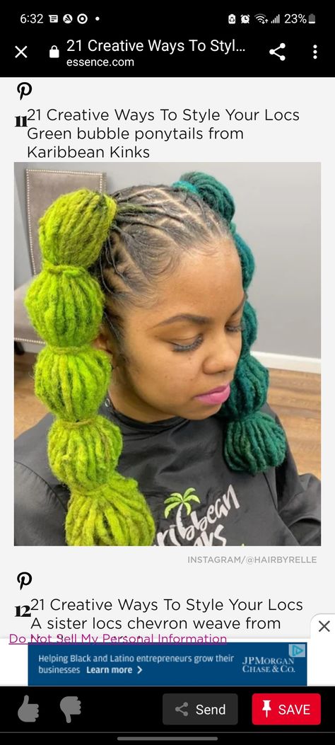 Bubble Ponytail Locs, Puffy Locs, Ponytail Locs, Sister Locs, Bubble Ponytail, Bubble Braids, Green Bubble, Loc Styles, Locs