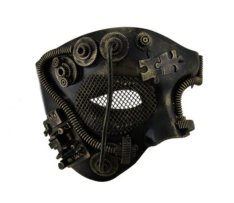 Half Face Masquerade Mask, Phantom Mask, Steampunk Robot, Mode Steampunk, Steampunk Mask, Diesel Punk, Masquerade Costumes, Half Mask, Steampunk Diy