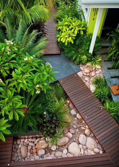 Bali Garden, Balinese Garden, River Rock Landscaping, Tropical Garden Design, Modern Landscape Design, Tropical Landscaping, Landscaping With Rocks, Modern Landscaping, Contemporary Landscape