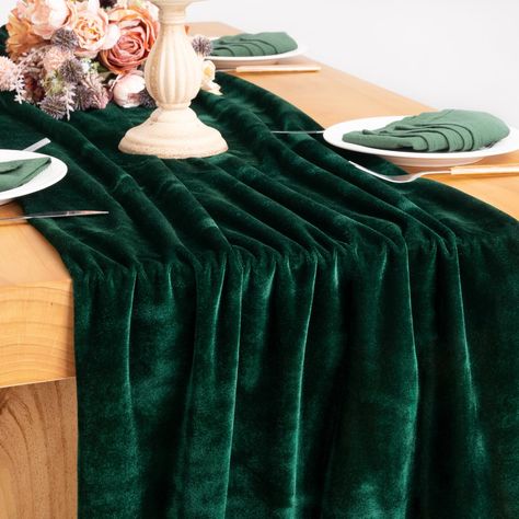 PRICES MAY VARY. Size: 20 x 120 Inches Material: High Quality Velvet. Very soft, smoonth and wrinkle resistant. Features: The edges are carefully stitched. This velvet table runner is suitable for any home dining table or banquet tables, giving you a sense of noble, elegant and luxurious touch. Occactions: This velvet table runner is perfect for Christmas, Thanksgiving, wedding, bridal and baby shower, birthday party, banquets or daily decorations. It can also be used as arch drapes, backdrop, b Green Velvet Table Runner, Green Velvet Table, Velvet Runner, Velvet Table Runner, Velvet Table, Green Table Runner, Wedding Runner, Thanksgiving Wedding, Emerald Green Velvet