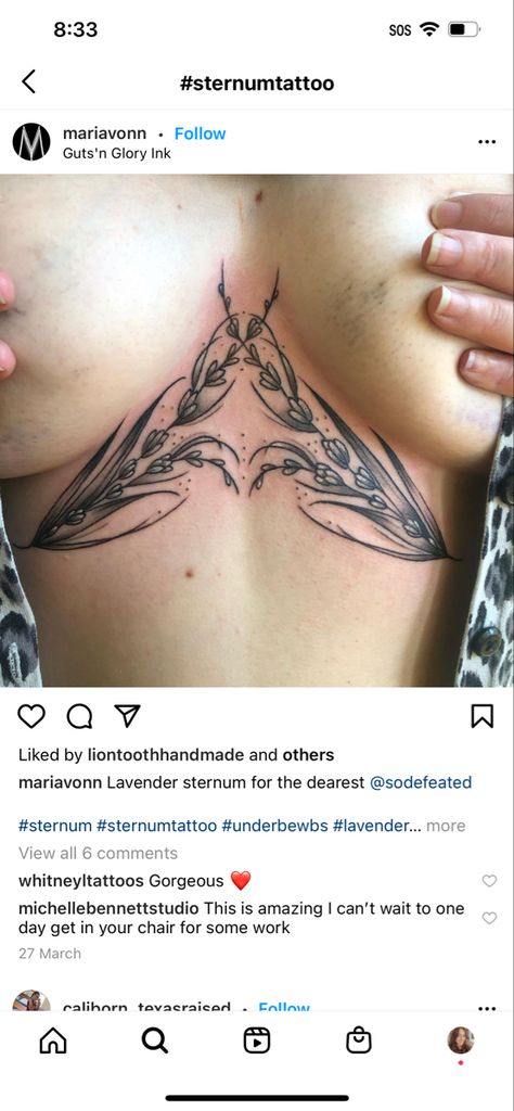 Lavender Sternum Tattoo, Sternum Tattoo, Deathly Hallows Tattoo, Triangle Tattoo, Lavender, Tattoos