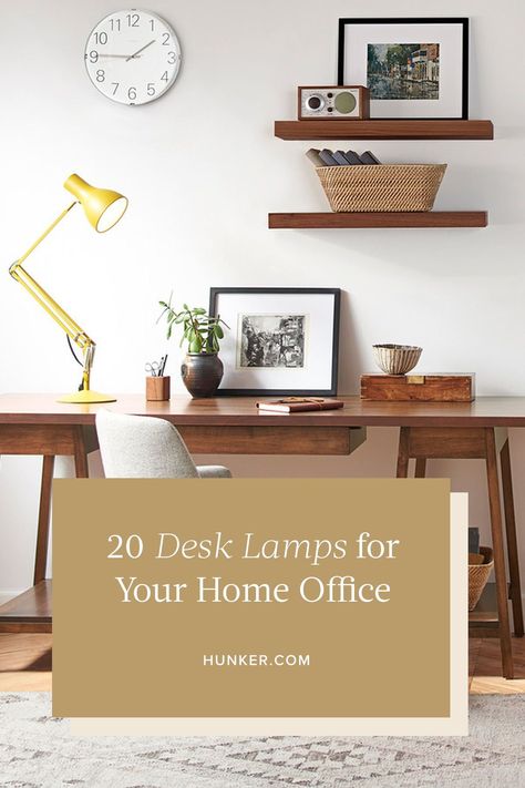 Click through to see 20 of the best desk lamps we could find — then bring one home and never end your workday with a headache ever again. #hunkerhome #desklamp #desklampideas #lampideas #desklampinspo Ikea Ranarp, Office Desk Lamp, Best Desk Lamp, Desk Lamp Office, Simple Lamp, One Home, Best Desk, Overhead Lighting, Led Desk Lamp