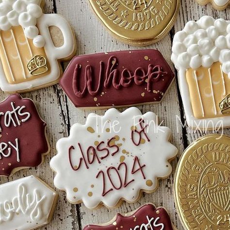 Tamu Ring Day, Aggie Cookies Decorated, Aggie Ring Dunk Cookies, Aggie Cookies, Aggie Ring Dunk Pitcher, Aggie Ring Dunk, Aggie Ring Day, Ring Dunk, Graduate Party