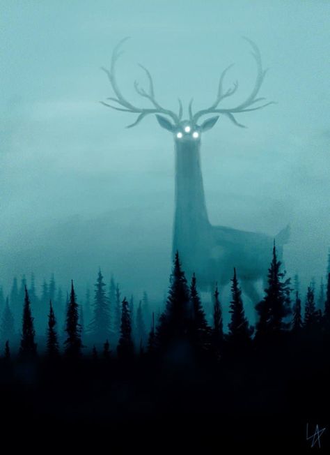 Forest God, Trevor Henderson, Found Footage, Deer Forest, Cosmic Horror, Creepy Art, Scary Art, A Deer, Horror Art