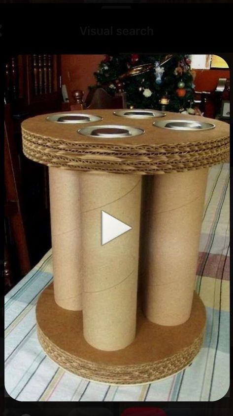 Cardboard Table, Recycling Cardboard, Cardboard Rolls, Toilet Paper Roll Crafts, Ways To Recycle, Paper Roll Crafts, Cardboard Art, Diy Cardboard Furniture, Paper Towel Roll Crafts