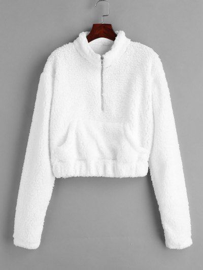 Teddy Sweatshirt, Pullovers Outfit, Winter Sweatshirt, Girl Sweatshirts, Girls Fashion Clothes, Cropped Top, Cute Fashion, Half Zip, Online Womens Clothing