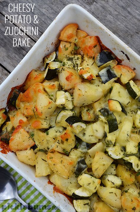 Potato And Zucchini, Zucchini Bake, Quick Family Meals, Cheesy Potato, Healthy Family Meals, Healthy Side, Cheesy Potatoes, Family Dinner Recipes, Easy Cheesy