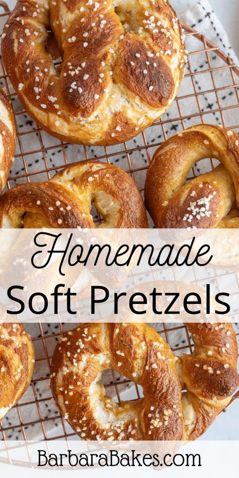 Homemade Pretzels Frozen Pretzels, Soft Pretzel Recipe, Homemade Pretzels, Homemade Soft Pretzels, Pretzels Recipe, Homemade Dinner Rolls, Soft Pretzels, Easy Bread Recipes, Brings Joy