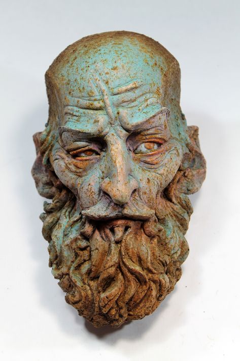 ArtStation - Alonso Verde, Tomàs Barceló Tomas Barcelo, Sculpture Head, Sculpture Art Clay, Face Drawing Reference, Bearded Man, Masks Art, Portrait Sculpture, Art Clay, Wall Sculpture