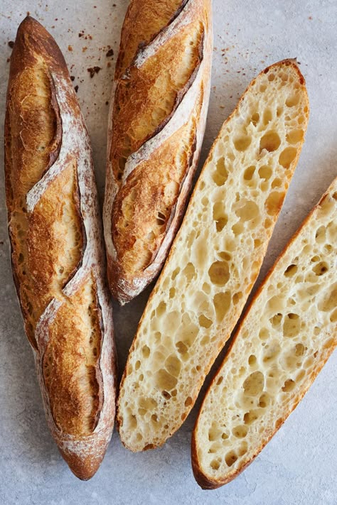 How to Shape Baguettes | The Perfect Loaf Bread For Sandwiches, French Breads, Sourdough Bread Pictures, Sourdough Loaf, Bread Branding, Baking Bread, Sourdough Baguette, Baguette Sourdough, Sourdough Discard Baguette