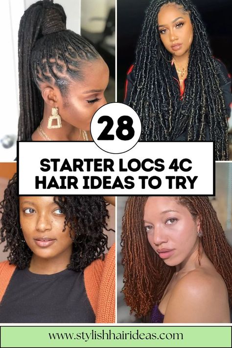 "Looking for starter locs inspiration? 🌻💫 Check out these 28 ideas perfect for 4C hair! Embrace your texture with styles that are both stylish and easy to maintain as you embark on your loc journey. #NaturalHairCommunity #StarterLocs #4CHair" Starter Locs 4c, Locs 4c Hair, Starter Locs 4c Hair, 4c Hair Ideas, Locs 4c, Locs Inspiration, Loc Ideas, Locs Journey, Starter Locs