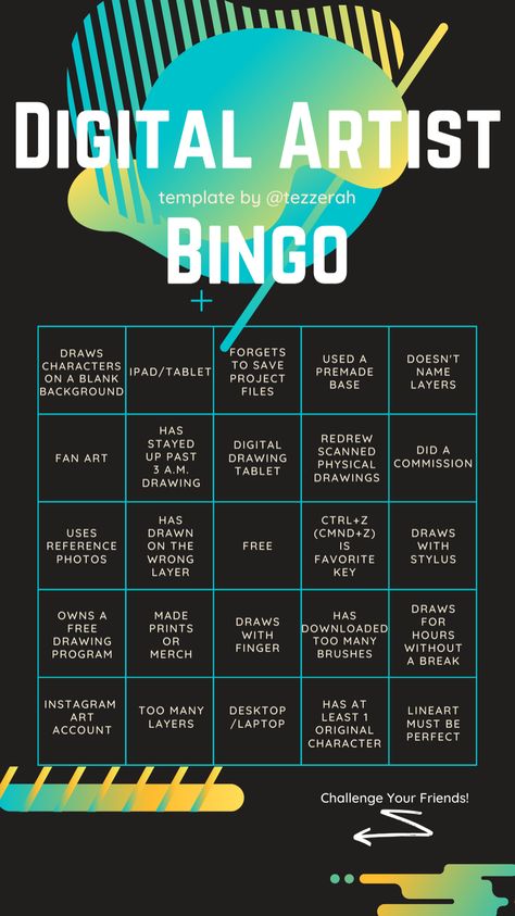 Pick A Number Instagram Story, Artist Bingo, Drawing Commissions, Bingo Template, 달력 디자인, Fan Art Drawing, Art Template, Art Prompts, Art Memes