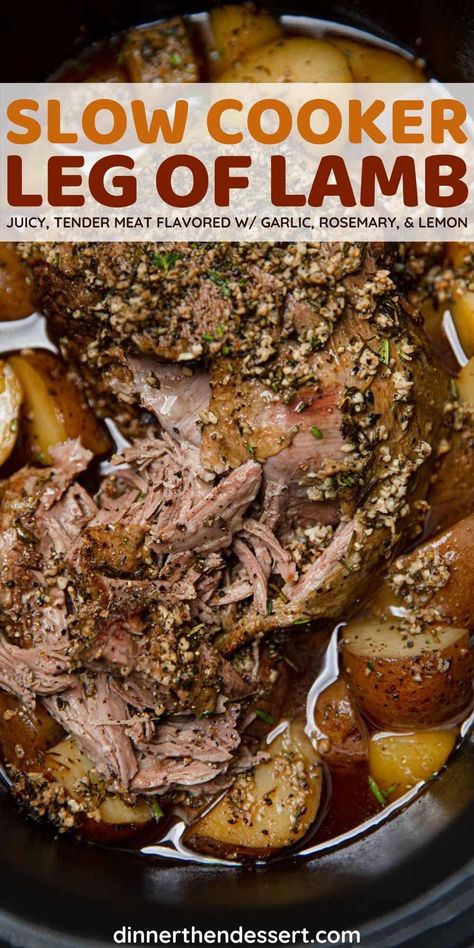 Boneless Lamb Leg Recipe Crockpot, Leg Of Lamb Stew, Crockpot Lamb Leg, Lamb Leg Crockpot Recipes, Crock Pot Leg Of Lamb, Crockpot Lamb Roast, Lamb In Crockpot, Lamb Crockpot Recipes, Crockpot Leg Of Lamb