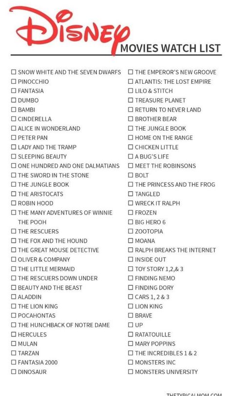 Disney original movies list is here so you can check off those classics you've seen and watch the others soon! We love all kinds of Disney printables. #disney #disneymovies #disneyprintables #freeprintables #movies #checklist Disney Original Movies List, Disney Movie Marathon, Disney List, Classic Movies List, Disney Original Movies, Movie Watch List, Disney Movies List, Meet The Robinson, Movies Classic