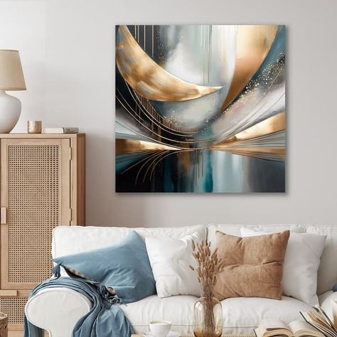 Designart "Abstract Shapes And Lines V" Abstract Marble Canvas Print - Bed Bath & Beyond - 37994115 Marble Wall Art, Marble Frame, Botanical Wall Decor, Marble Wall, Gold Picture Frames, Beginner Painting, Beautiful Wall Art, Metal Artwork, Canvas Home