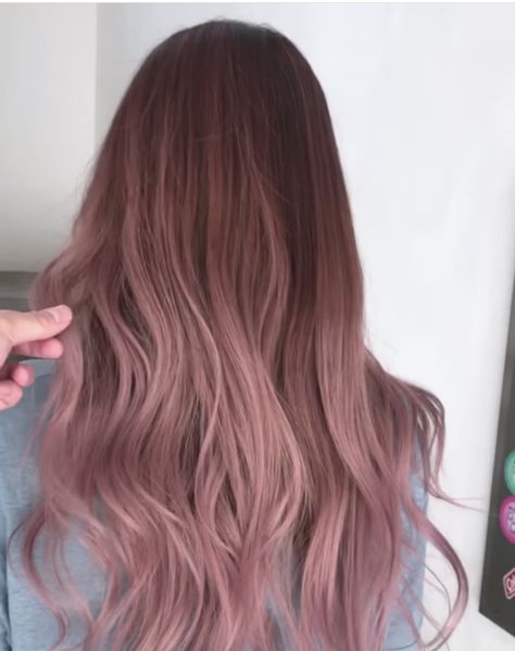 Dusty Pink Balayage, Muted Pink Hair, Milktea Brown Hair Color, Pinkish Hair, Dreamy Hairstyles, Dusty Rose Hair, Dusty Pink Hair, Boom Clap, Ash Pink