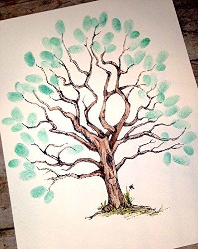 Amazon.com: Fingerprint Family Tree 11x14 Print Guest Book Christmas Family Activity: Handmade Fingerprint Tree Template, Fingerprint Family Tree, Baby Shower Guest Book Alternative, Family Tree Printable, Baby Guest Book, Family Tree Art, Tree Template, Fingerprint Art, Fingerprint Tree