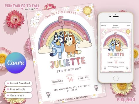 Dog Birthday Invitations, Flowers Invitation, Pink Cards, Birthday Box, Flower Invitation, Birthday Invitations Girl, Daisy Flowers, Blue Dog, Dog Birthday