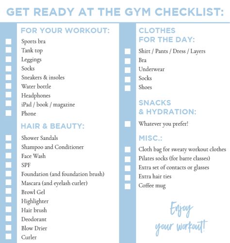 Gym Bag Checklist Women, Gym Bag Packing List, Gym Bag Checklist, Gym Packing List, Things To Bring To The Gym, Get Ready Checklist, What To Bring To The Gym, What’s In My Gym Bag, Gym Bag Essentials List