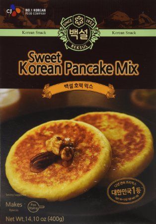 Korean Sweet Pancake Mix, Hotteok (14.10 oz) By Beksul (Original, 1 Pack) Korean Pancake Mix, Sweet Pancakes, Green Onion Pancake, Pancake Mix Recipe, Onion Pancake, Korean Pancake, Korean Grocery, Korean Kitchen, Korean Snacks