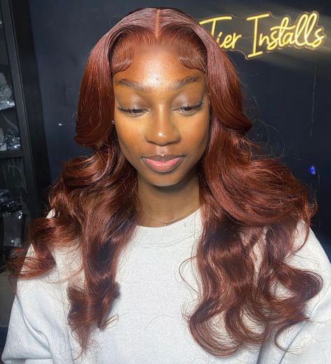 Wig Installs, Classy Hairstyles, Pretty Hair Color, Beautiful Hairstyles, Burgundy Hair, Copper Hair, Braids Wig, Pretty Hair, Instagram Photography