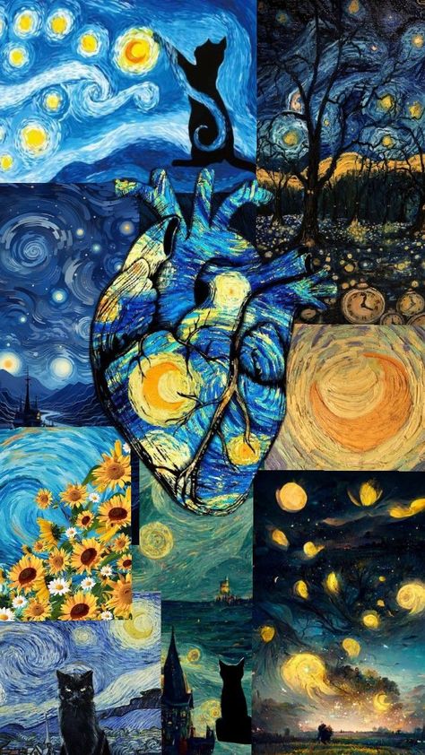 فنسنت فان جوخ, Van Gogh Wallpaper, Simplistic Wallpaper, Female Artwork, Cocoppa Wallpaper, Arte Van Gogh, Van Gogh Art, Starry Night Van Gogh, Fantasy Paintings