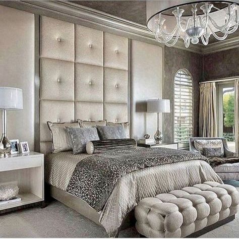 31 Mesmerizing Bed Headboard Designs to Beautify Your Bedroom ~ Matchness.com Champagne Bedroom, Big Headboard, Headboard Bedroom, Bed Headboard Design, Headboard Ideas, Headboard Design, White Headboard, Bedroom Red, Bohemian Bedroom Decor