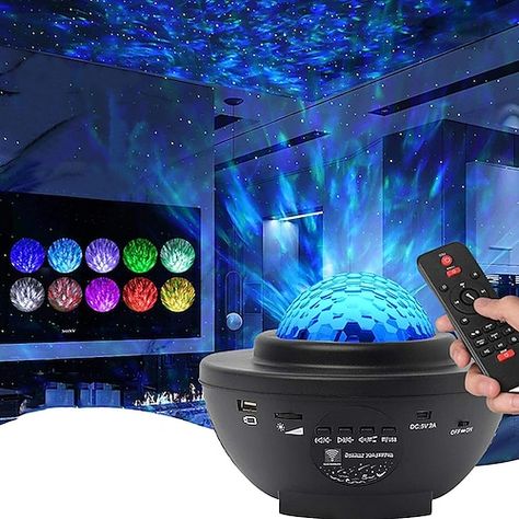 Accessories Included:Remote Control,English Manual; Quantity:1 set; Light Color:RGBWhite; LED Beads Quantity:2; Voltage (V):5; Initial Lumens:3000 6500; Wattage:6; Type:Smart Lights,LED Stage Light / Spot Light; Light Direction:Uplight; Primary Application:Home / Office,Stage,Commercial,Living Room / Dining Room; Certification:CE Certified; Control Mode:MP3,Bluetooth,Remote Control,Auto,Sound-Activated; Features:Creative,Remote Control / RC,Bluetooth Speaker,Cool,Dimmable; Net Weight:0.56; Lis Cheap Projectors, Nordic Lighting, Led Stage Lights, Galaxy Projector, Galaxy Lights, Star Night Light, Music Speakers, Smart Lights, Star Projector