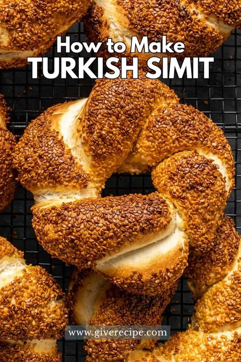 Make your own Turkish Simit with this simple recipe! Learn to bake this sesame-covered circular bread, perfect for breakfast or a snack. Turkish Loaf Bread, Simit Recipe Turkish, Sesame Bread Recipe, Turkish Simit Recipe, Turkish Simit, Simit Recipe, Crunchy Bread, Learn To Bake, Turkish Bread