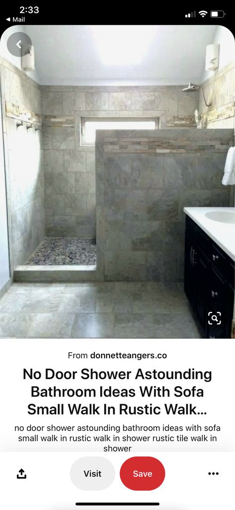 Walk In Showers No Doors No Glass Half Walls, Doorless Showers Walk In Master Bath With Bench, Shower Remodel With Half Wall, Tile Shower Ideas Walk In Half Wall, Walk In Shower Half Wall No Door, Private Shower Master Bathrooms, Walk In Double Shower No Door, Walk In Shower Next To Vanity, Small Walk In Shower Ideas Half Walls