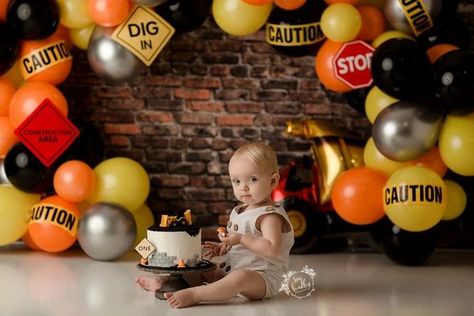 @r2backdrops posted to Instagram: Have something in mind for your next session? We probably have a theme for that ;) New themes are being added to the shop on the regular! "Construction" balloons included on the drop! #constructionlife #constructionworker #constructiontheme #firstbirthday #boysfirstbirthday #boys1stbirthday #firstbirthdaytheme #1stbirthdaycake Construction Cake Smash, Brick Wall Photography, Brick Wall Backdrop, Red Brick Wall, Newborn Backdrop, Christmas Photography Backdrops, Wall Photography, Construction Theme, Vintage Decoration