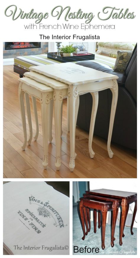 Vintage French Provincial Nesting Tables Before and After | The Interior Frugalista Painted Nesting Tables, Coffee Table Upcycle, Queen Anne Furniture, Nesting Table, Chic Table, Table Makeover, Refurbished Furniture, Painting Kitchen Cabinets, Shabby Vintage