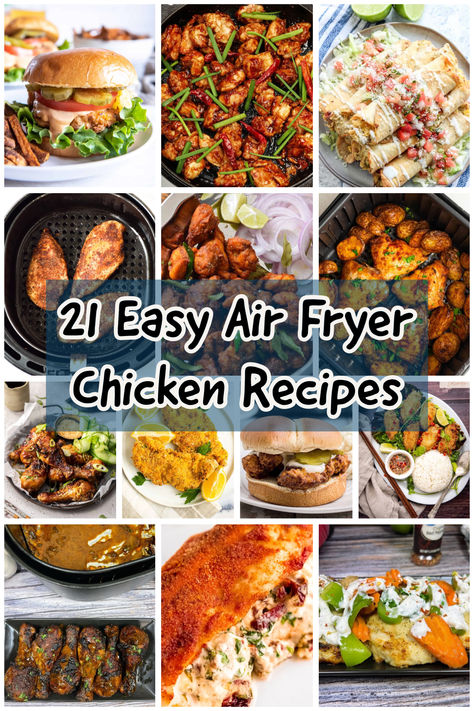 Easy Air Fryer Chicken recipes, great for a beginner air fryer or when you want an easy chicken dinner idea! Air Fryer Recipes For Chicken, Chicken In Air Fryer Recipes, Air Fryer Chicken Dinner, Quick Air Fryer Recipes, Chicken Air Fryer Recipes, Air Fryer Chicken Recipes, Easy Air Fryer Chicken, Best Air Fryer Recipes, Blackened Chicken Recipe