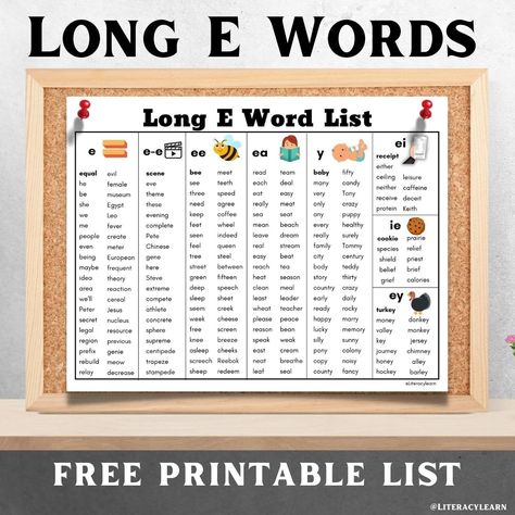 Vowels Archives - Literacy Learn Long E Worksheets, Soft G Words, Long E Words, Ee Words, Ea Words, Y Words, Word Family Worksheets, G Words, Long E