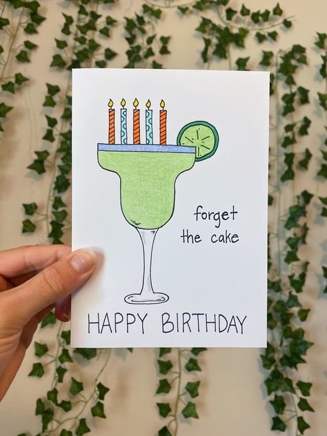 Margarita happy birthday handmade card Margarita Cards Birthday, 21 Bday Cards Diy, Funny Happy Birthday Cards Diy, 21st Birthday Cards Diy, 21 Birthday Cards, 21 Birthday Card Ideas, Diy 21st Birthday Cards, 21st Birthday Card Ideas, 19th Birthday Card