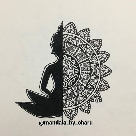 Easy Simple Mandala Drawing, Peace Doodle Art, Mandala Art Simple With Quotes, Zentangle Art Easy Simple, Mandala Art For Boyfriend, Be Yourself Drawing, Mandala Art Simple Drawings, Doodle Art Design Creative, Krishna Mandala Art Easy