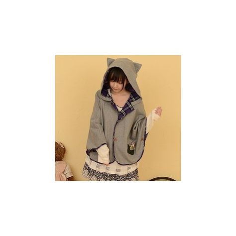 Cat Ear Hooded Jacket ($35) ❤ liked on Polyvore featuring outerwear, jackets, women, collar jacket, cotton jacket, brown cotton jacket and brown jacket Japanese Coat, Pocket Cat, Mori Fashion, Hooded Cloak, Cat Hoodie, Cat Ear, Japanese Outfits, Mori Girl, Kawaii Fashion