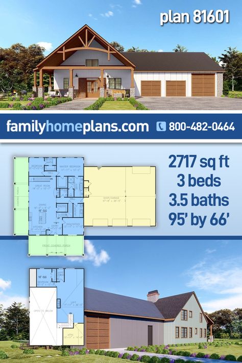 House Plans With Garage, Rv Garage Plans, Rv Garage, Barn Style House Plans, Garage House Plans, Cabin House Plans, Barndominium Floor Plans, House Construction Plan, Craftsman Style House Plans