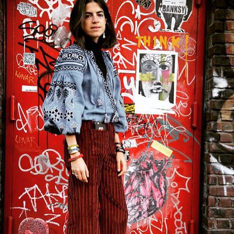 Channeling the 70s #bohemianlux #vitakin #folknoveau @manrepeller Leandra Medine Style, Fall Office Outfits, Spring Paris, Vita Kin, Vanessa Jackman, Tommy Ton, Leandra Medine, London Fashion Weeks, Giovanna Battaglia