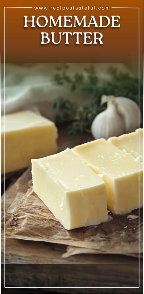 Skip the store-bought butter and make your own fresh, creamy butter at home in just 5 minutes. With minimal ingredients and easy steps, you'll enjoy the homemade taste of butter in no time. Diy Butter Recipe, Easy Butter Recipes, Home Made Butter Recipes, How To Make Butter, Amish Butter, Diy Butter, Butter Recipes Homemade, Butter At Home, Butter Homemade