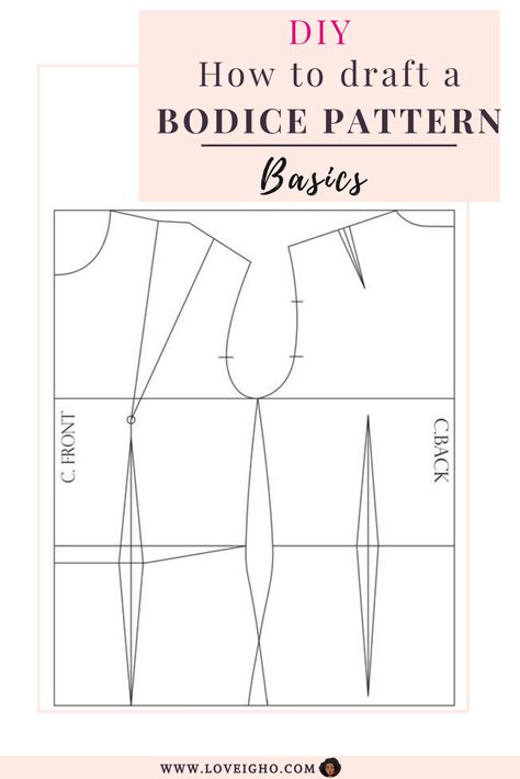 How To Draft Bodice Pattern, Draft A Bodice Pattern, Draft Bodice Pattern, How To Make Bodice Pattern, Back Bodice Pattern, Basic Block Pattern Drafting, Diy Bodice Pattern, Pattern Making Tutorial Step By Step, Basic Bodice Pattern Drafting