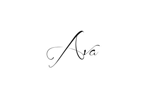 Ava Name Tattoo Design, Ava In Cursive, Font For Name Tattoo, Ava Name Tattoo, Ava Signature, Ava Tattoo, Own Tattoo Design, Angel Names, Tattoo Name Ideas